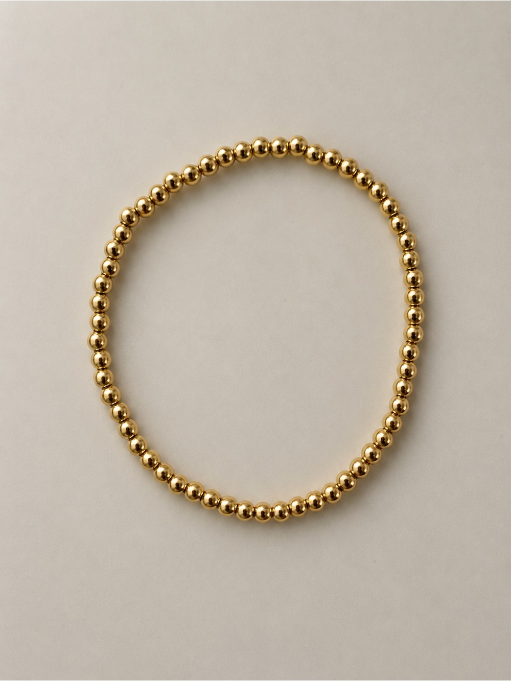 18K Gold PVD Stainless Steel 4mm Beaded Stretch Bracelet